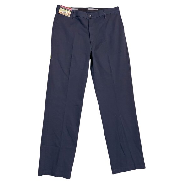 Lee Men's Custom Fit Collection Navy Blue Flat Front Straight Fit Flex 38x34 NWT - Picture 1 of 6